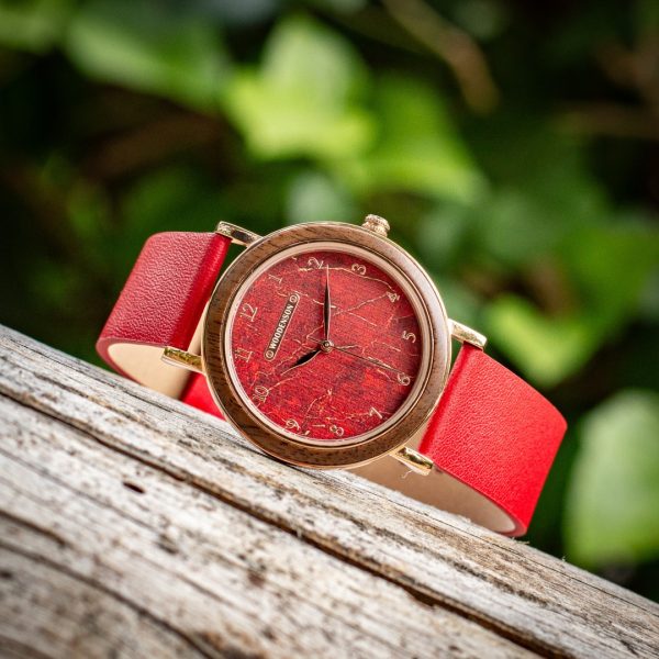 Reloj digital con correa de madera Cassius - Woodenson Chile