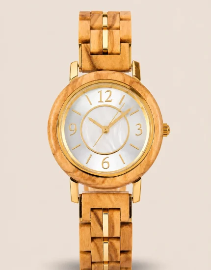 Elira Ivory, reloj Woodenson de madera clara y esfera marfil